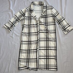 Black and white plaid duster - fits size small